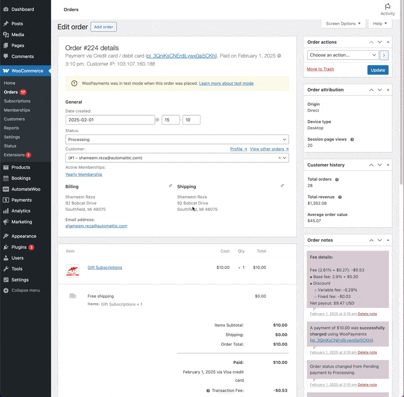 Add a "View or Print Order Receipt" Action in WooCommerce
