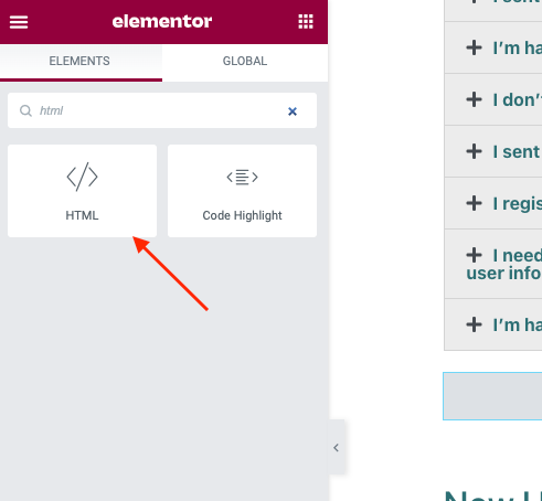 Elementor HTML Widgets